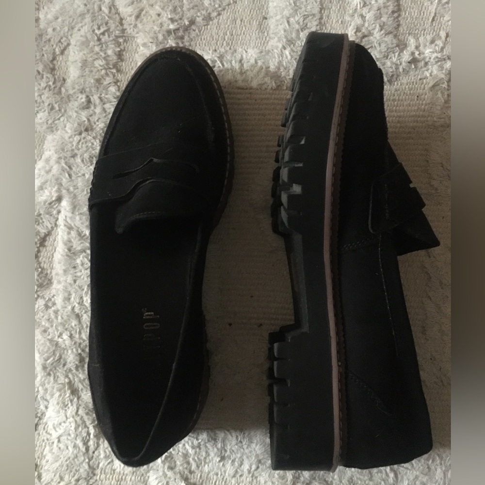 Platform Loafers with Contrast Stitching
